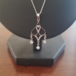 10K Gold Drop Lavalier Pendant Necklace